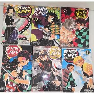 English Demon Slayer Kimetsu No Yaiba Vol. 1-6 six Manga